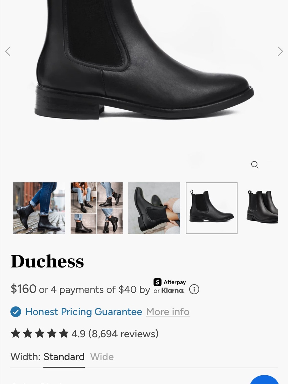 Thursday Boot Company Duchess Black Leather Chelsea Booties